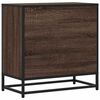 vidaXL Nightstand Brown Oak Engineered Wood, Metal Standard Nightstand