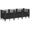vidaXL Garden Planter Black PP (polypropylene) 48.6 x 17.1 x 17.1 in