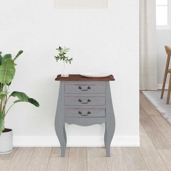 vidaXL Bedside Cabinet Natural wood color Solid mahogany wood