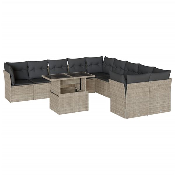 vidaXL Garden Sofa Set Light grey, Anthracite