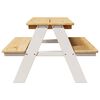 vidaXL Children's Table White Solid pine wood Durable Rectangular