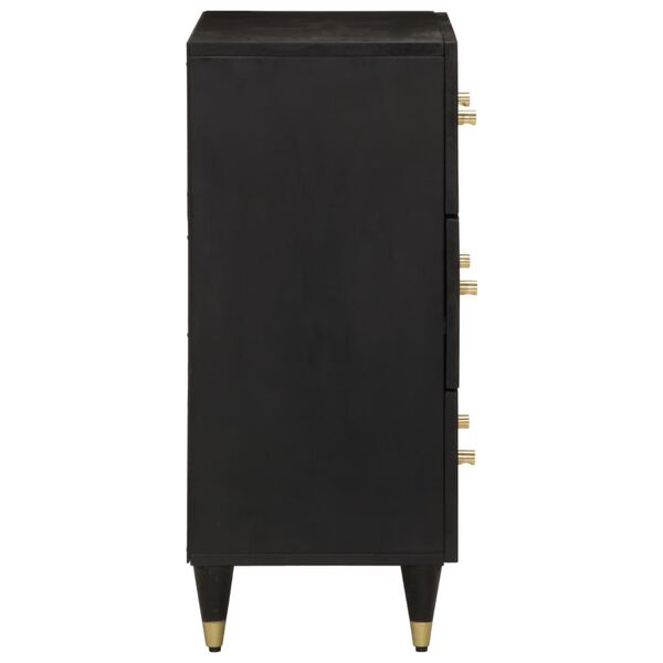 vidaXL Side Cabinet Black wood grain with natural variations
