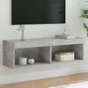 vidaXL TV Stand with LED Lights Concrete Gray 39.4"x11.8"x11.8"