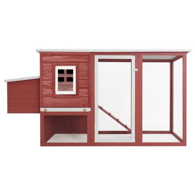 vidaXL Outdoor Chicken Cage Hen House with 1 Egg Cage Red Wood
