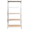 vidaXL 5-Layer Storage Shelf Silver Steel&Engineered Wood