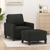 vidaXL Sofa Chair With Footstool Black