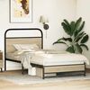 vidaXL Bed Frame Sonoma oak Steel Single Bed Frame Rectangular