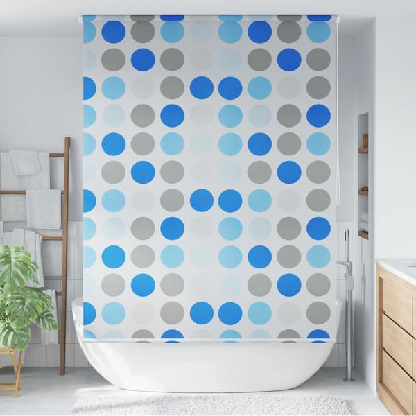 vidaXL Shower Roller Blind Blue, Grey, White EVA with aluminum parts