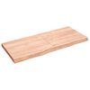 vidaXL Wall Shelf Light brown Solid oak wood 55.1 x 23.6 x 0.9-2.4 in