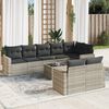 vidaXL Garden Sofa Set Light Grey PE Rattan Large Modular