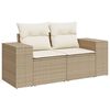 vidaXL Garden Sofa Set Beige PE Rattan, Polyester 9 Piece Set
