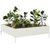 vidaXL Garden Raised Bed White Steel Medium Outdoor Garden Raised Bed