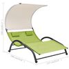 vidaXL Sun Lounger Green Textilene and Steel Double Sun Lounger