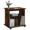 vidaXL Rolling Cabinet Smoked Oak Engineered Wood Medium Rolling Cabinet