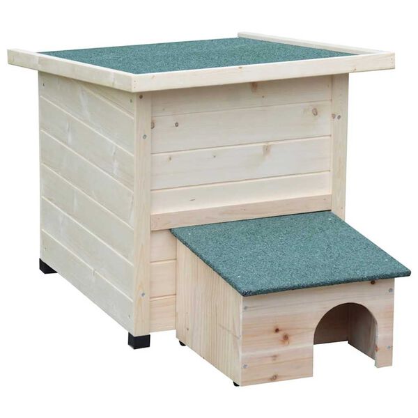 @Pet Hedgehog House White Solid pine wood XL Sturdy Hedgehog House