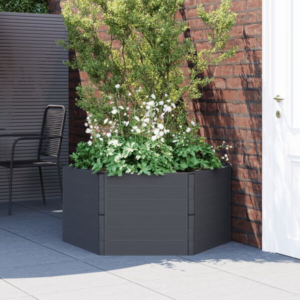vidaXL Garden Planter Anthracite Polypropylene (PP) Medium Stackable