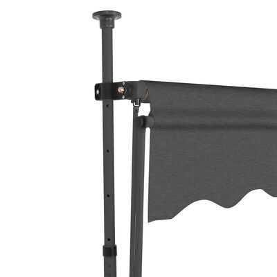 vidaXL Manual Retractable Awning with LED 157.5" Anthracite