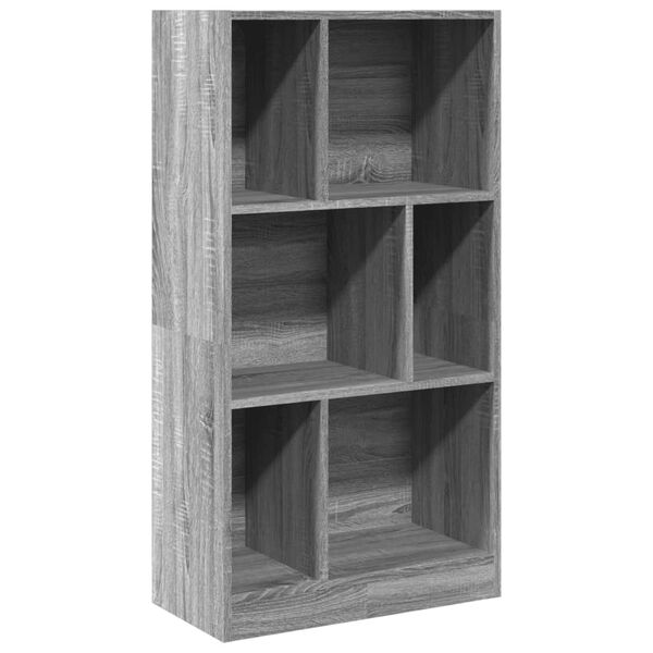 vidaXL Bookcase Grey sonoma Engineered wood Medium Bookcase