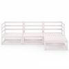 vidaXL 4 Piece Patio Lounge Set White Solid Pinewood
