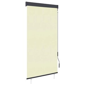 vidaXL Outdoor Roller Blind Cream Polyester with PA coating 31.5 x 98.4 in