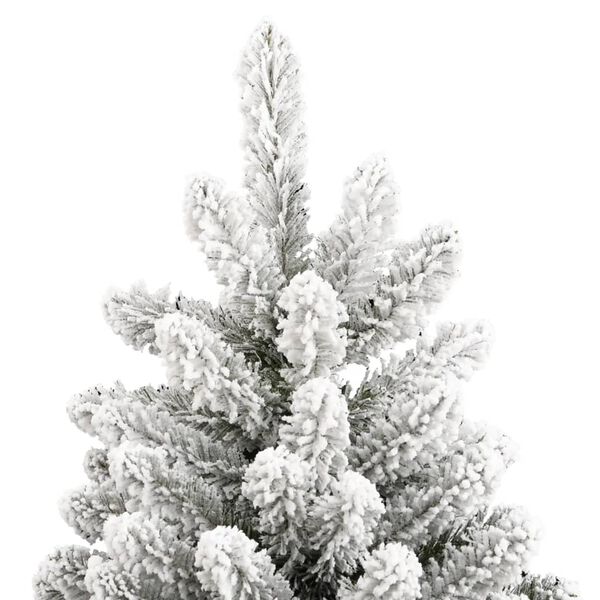 vidaXL Artificial Hinged Christmas Tree Green and white PVC, metal
