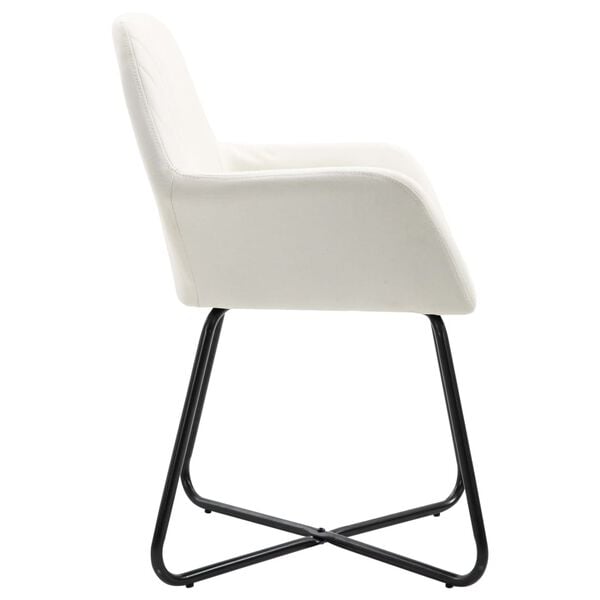 vidaXL Dining Chair Set of 2 Cream