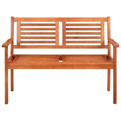 vidaXL 2-Seater Patio Bench with Cushion 44.1" Solid Eucalyptus Wood