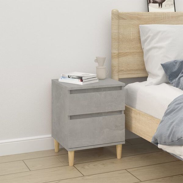 vidaXL Bedside Cabinet Concrete grey Engineered wood Bedside Cabinet