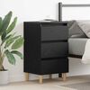 vidaXL Bedside Cabinet with Drawer Black Oak 15.75 x 13.78 x 27.17 in