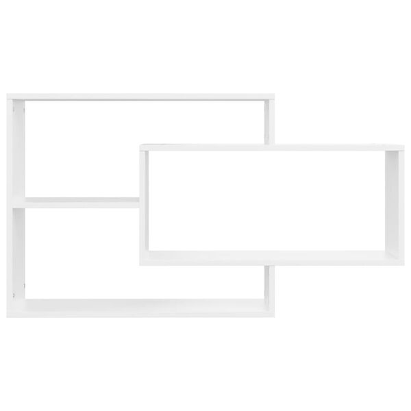 vidaXL Wall Shelf White Engineered Wood Medium Wall mounting