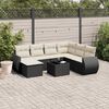 vidaXL 8 Piece Patio Sofa Set with Cushions Black Poly Rattan