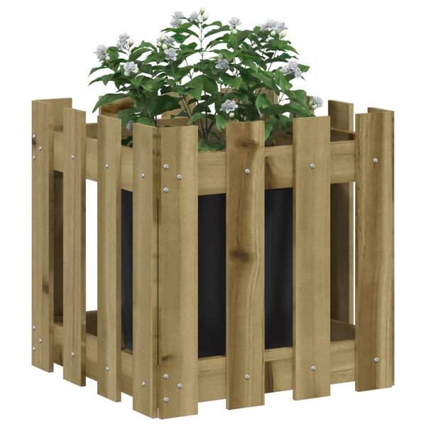 vidaXL Garden Planter Natural Wood Solid Pine Wood Medium