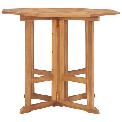 vidaXL Folding Patio Dining Table 35.4"x35.4"x29.5" Solid Teak Wood