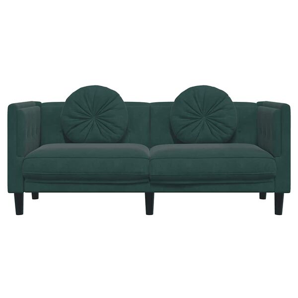 vidaXL Sofa Dark Green 100% polyester, plywood, solid wood