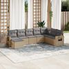 vidaXL Garden Sofa Set Beige, Light Grey