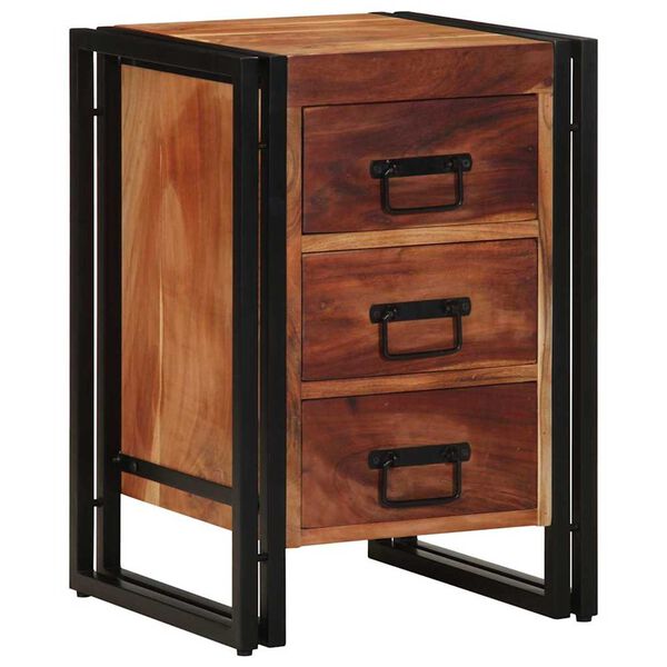vidaXL Bedside Cabinet 15.75 x 15.75 x 23.23 in Solid Acacia Wood