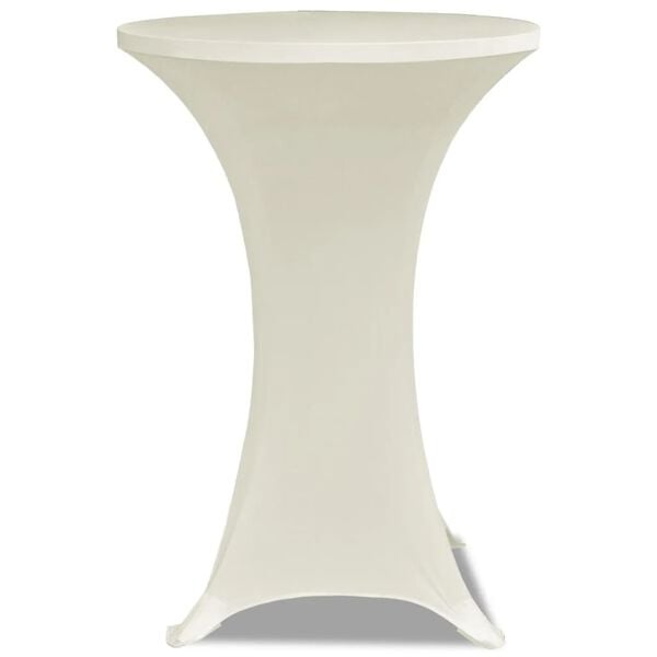 vidaXL Table Cover Set of 2 Cream 90% Polyester, 10% Elastane Ø31.5 in