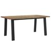 vidaXL Dining Table Brown and black Solid Acacia wood 67 x 35 in
