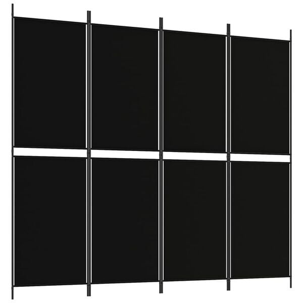 vidaXL 4-Panel Room Divider Black 78.7"x70.9" Fabric