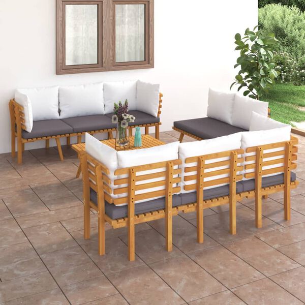 vidaXL Garden Lounge Set Dark grey, white