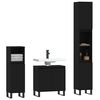 vidaXL Bathroom Furniture Set Black Engineered wood, Metal Small