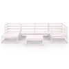 vidaXL 7 Piece Patio Lounge Set White Solid Pinewood