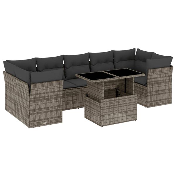 vidaXL Garden Sofa Set Grey