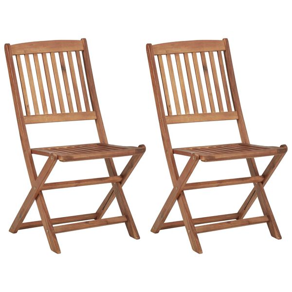 vidaXL Garden Chair Set of 2 Anthracite Solid Acacia wood Medium