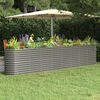 vidaXL Garden Raised Bed Grey Powder-coated steel 130.7 x 15.7 x 26.8 in