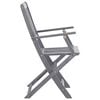 vidaXL Outdoor Chair Set of 4 Grey Solid Acacia wood Standard Foldable