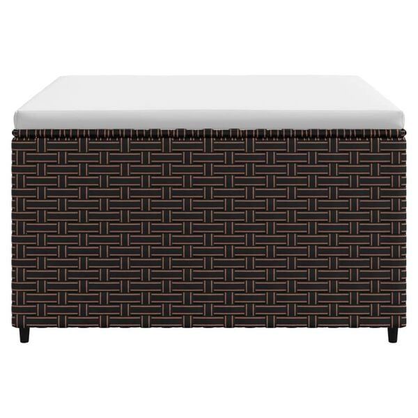 vidaXL Patio Footrest Brown PE Rattan Standard Adjustable Feet