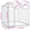 vidaXL Dog Kennel Silver Galvanized Steel Large Dog Kennel Square