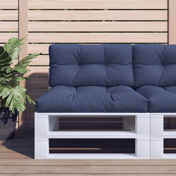 vidaXL Pallet Cushion Set Navy Blue 27.6"x15.7"x4.7" Fabric