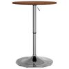 vidaXL Bar Table Dark Brown Solid Oak Wood, Chromed Steel Tall, Compact
